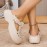 Women's Mary Jane Wooden Sole Shoes- White/Easy Clean Black/Beige/Brown/White Available Colors- Round Toe Buckle Design Convenient Slip-On Shoes with Cushioned Insole, Suitable for Home, Beach, Office, Casual Wear- All-Season Shoes, Women's Shoes,