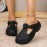 Women's Mary Jane Wooden Sole Shoes- White/Easy Clean Black/Beige/Brown/White Available Colors- Round Toe Buckle Design Convenient Slip-On Shoes with Cushioned Insole, Suitable for Home, Beach, Office, Casual Wear- All-Season Shoes, Women's Shoes,