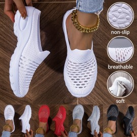 Women's Lightweight Running Shoes - Non-Slip Sole, Breathable Athletic Sneakers for Gym, Jogging, Everyday - Soft Cushioned Midsole - White Sports Shoes (Available in Red, Black, - European Design) - Ideal for Moms & Women