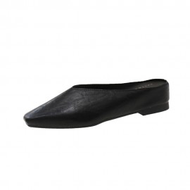 Women's Slip-On Mule Flats - Closed Square Toe Backless Dress Shoes with Cushioned Insole & Sole, All-Season Casual & Dressy Flats for, Semi-Formal, Casual Attire,,,