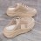 Women's Breathable Mesh Sneakers with Thick EVA Sole - Beige Slip-On Casual Shoes, Cushioned Comfortable - Footwear Suitable for Walking, Standing & Casual Attire, Women Shoes