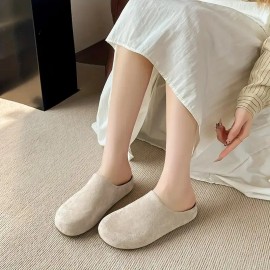 Five Colors Women'S Mules Half-Wrapped | Comfortable Casual Versatile, Suitable for Commuting and Walking, Flat Heel, Plain Toe, All-season Fabric Upper and Sole