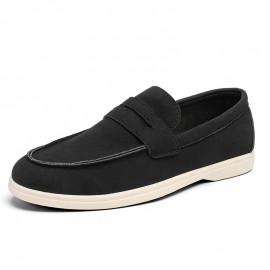 Illy Flat Versatile Slip-On Men'S Shoes | Business Casual Loafers, Korean Fashion Trend, Low Top, Upper, PVC Sole, Fabric Insole