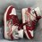 Men'S Retro College Style Sneakers | Red Unisex Casual Skate Shoes, Stylish Couple'S Wear, Comfortable Unique Design, Upper & Sole, PVC Inner, Lace Closure, Round Toe, Low Top