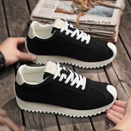 Men's Retro 80s/90s Vintage Brown Sneakers - Upper & PVC Sole Lace-Up Low-Top, Round Toe for Hiking, Casual & Party Wear - All-Season Durable Brown/White Classic Streetwear (No Bulk Heel), Mens Sneakers, Men Sneakers, Shoe, Men Sneakers For Men