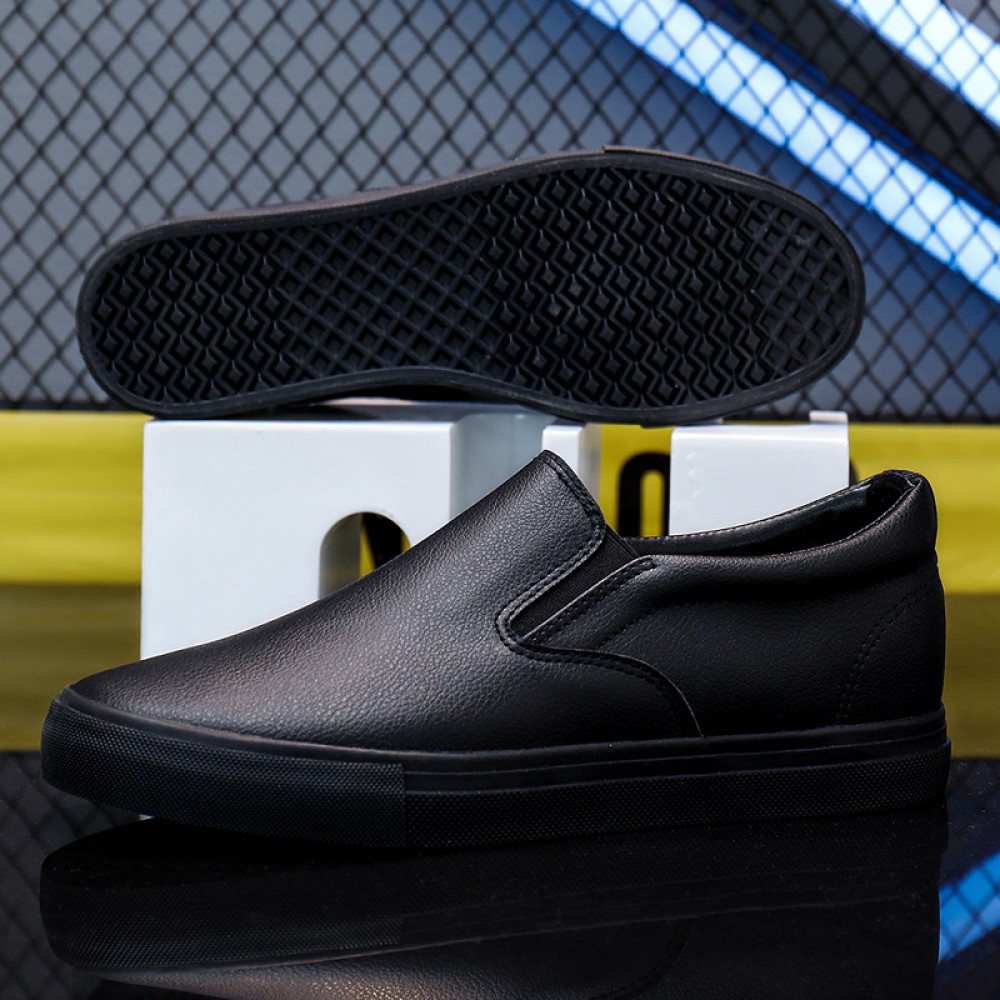 Men'S & Women'S Slip-On White Sneakers - Low-Top Round Toe Casual Dance Shoes with Soft Rubber Sole, Breathable Faux Upper & Arch Support