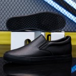 Men'S & Women'S Slip-On White Sneakers - Low-Top Round Toe Casual Dance Shoes with Soft Rubber Sole, Breathable Faux Upper & Arch Support