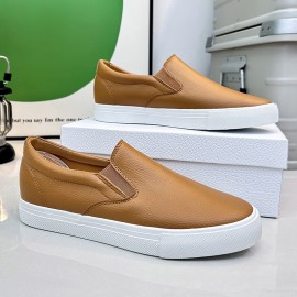 Slip-On Sneakers - Slip-On Closure, Synthetic Upper & Cushioned Rubber Sole - Minimalist White Shoes for Men, Women, Teens - Everyday, Formal, Dance - Easy Slip-On Design - Unisex Casual Shoes, Unisex Slipons, Everyday Footwear, Dance Footwear