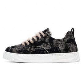 Men's Vintage Sneakers Low-Top Canvas Shoes - Classic American Retro Plaid & Solid Color Lace-Up Round Toe Casual Athletic Wear, Breathable Sole Skate Shoes for Streetwear ( Cushioning) - Versatile Footwear Kicks for