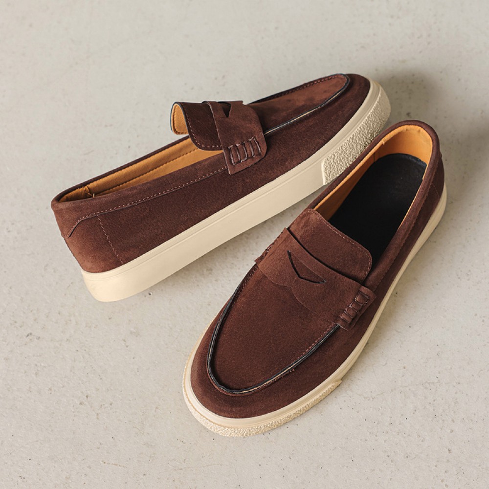 Men's & Unisex Low-Top Loafers - Slip-On/Lace-Up Anti-Slip Sneakers with PVC Sole, Summer Casual Shoes Suitable for Office, Semi-Formal Wear - Low-Top Loafers