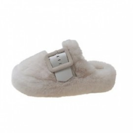 Women'S Winter Fuzzy Clogs | Platform Outdoor Slides Warm House Shoes Non-Slip Thick Sole faux fur Boots | Casual Style, Solid Color, Fabric Upper, Sole